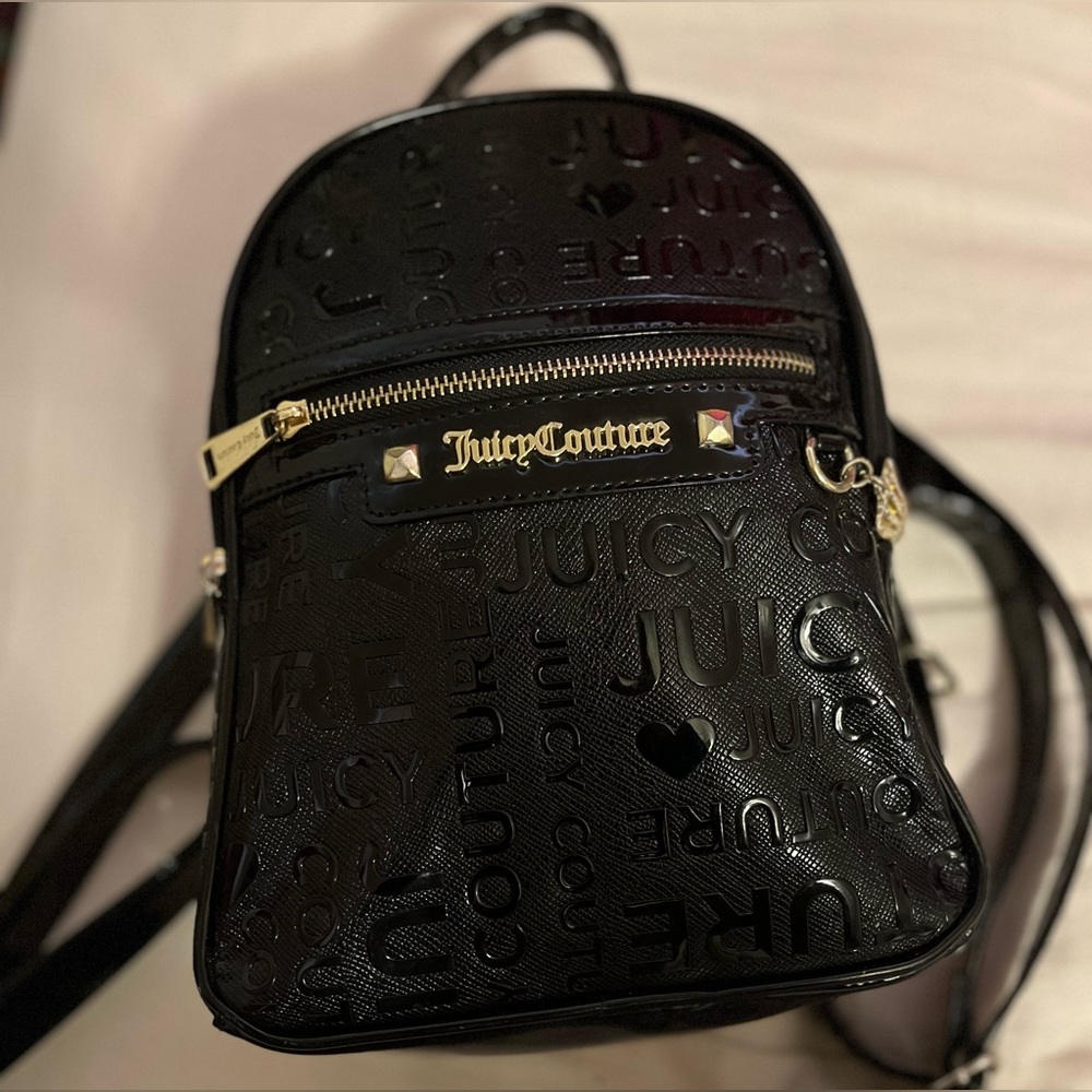 Juicy Couture Black Vegan Leather Mini Backpack